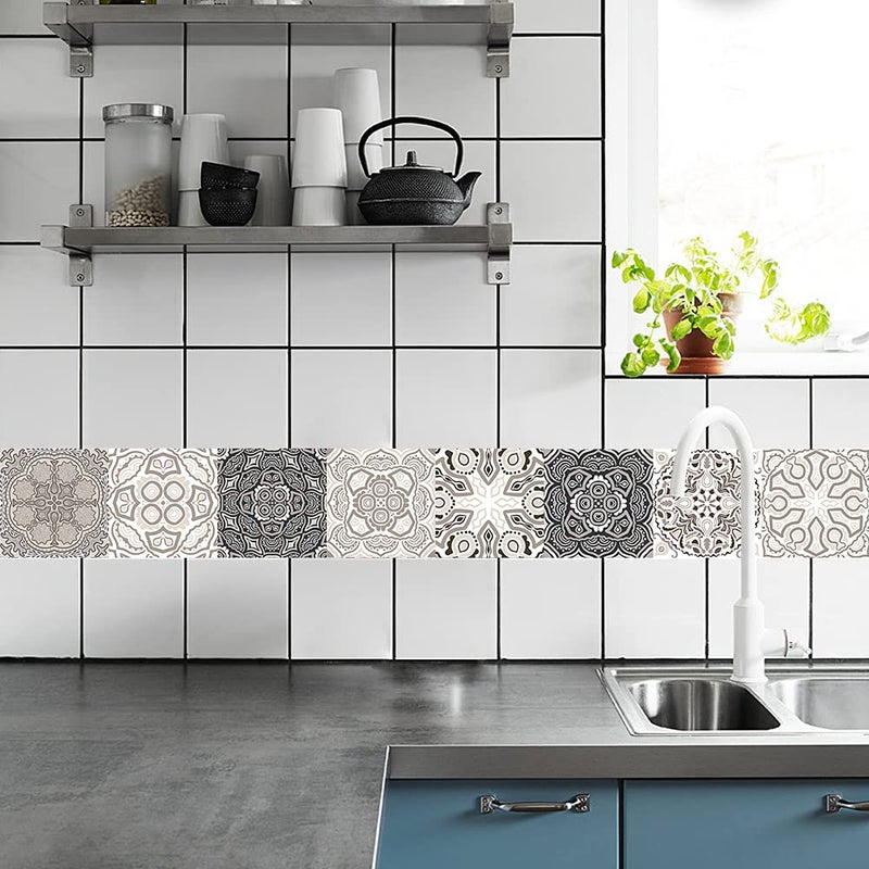 Jacklove 25 PCS Moroccan Style Tile Sticker  4x4 Inch(10x10cm) Traditional DIY Murals  Tile Waterproof Oil Proof Removable Decals for Bathroom & Kitchen Backsplash (4I-SVC0-ZV27) - Image 4
