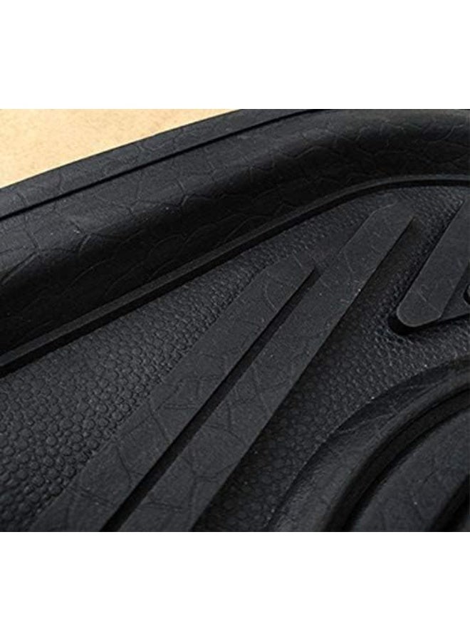 طقم دواسات أرضية سيارة عالمي مكون من 5 قطع بحواف مرتفعة - دواسات حماية أرضية داخلية سوداء شديدة التحمل لجميع أنواع السيارات، دواسات أرضية مطاطية وسجادية مقاومة للماء ومضادة للانزلاق للسيارات - Image 4