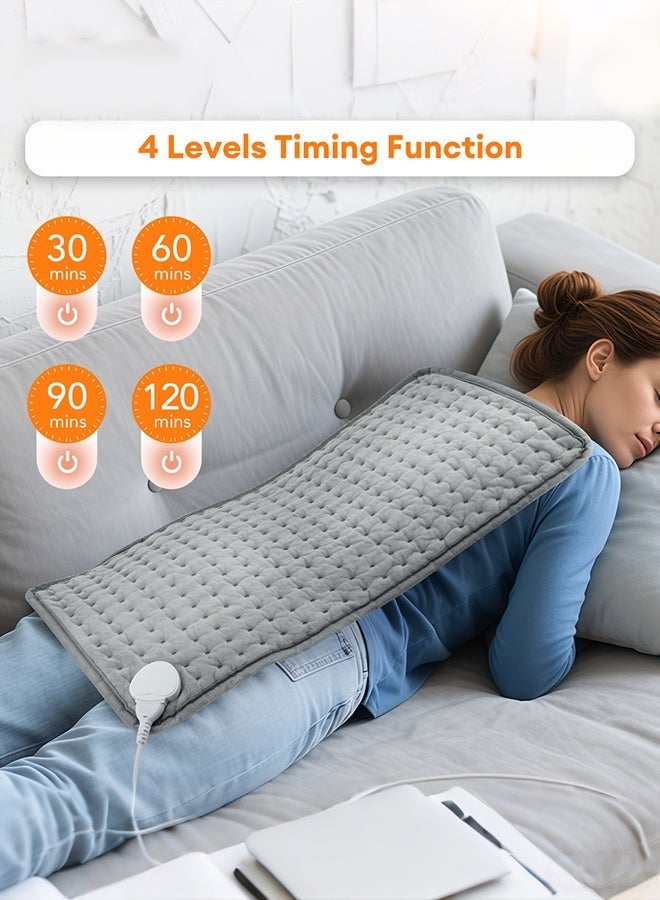 Yaqeen Electric Heating Pad With Automatic Switch-Off And 9 Temperature Settings And 4 Timer Settings Hot Bag For Back Pain And Period Pain Relief Heating Blanket For Back Neck Shoulde Machine Washable " 12 X 24" - Image 3