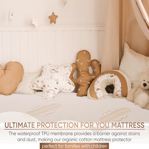 MATTSHIELD ORIGINAL Waterproof Organic Mattress Protector Twin - Organic Cotton Breathable Mattress Pad Cover - 250 GSM Comfort - Deep Pocket - Fitted Comfort - Image 4