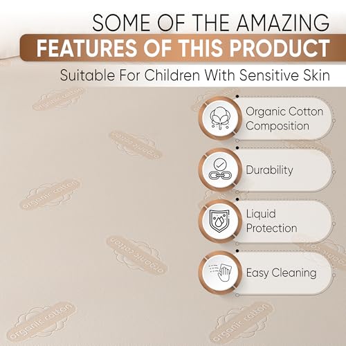 MATTSHIELD ORIGINAL Waterproof Organic Mattress Protector Twin - Organic Cotton Breathable Mattress Pad Cover - 250 GSM Comfort - Deep Pocket - Fitted Comfort - Image 5