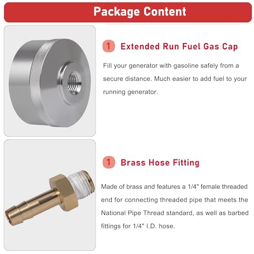 Camoo Extended Run Fuel Cap Fits Gas Generator For Yamaha EF2000is, EF1000is, Coleman pm2000i,Powerhorse 2000, Ai power sua2300i - Image 2