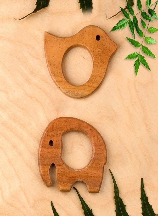 BrainyTots Neem Wood Teethers (2 Teethers) - Image 1
