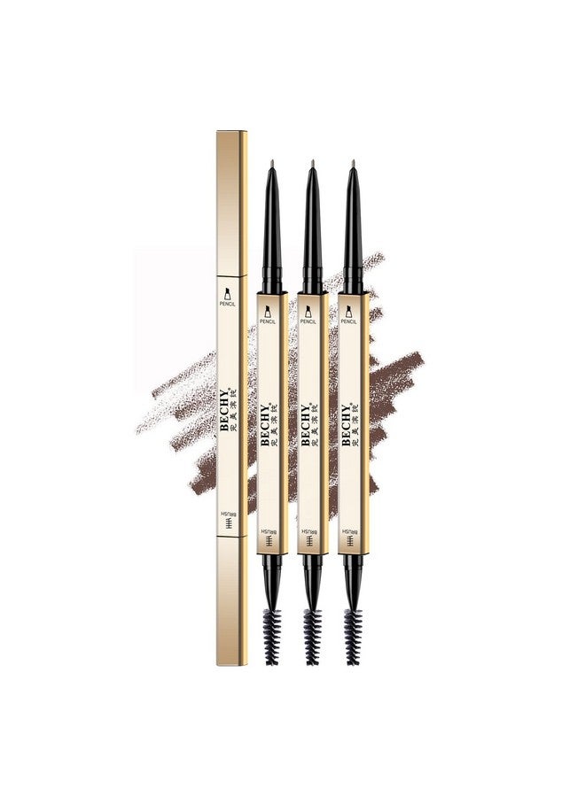 BECHY Eyebrow Pencil,3 Pcs Waterproof Longlasting Microblading Dark Brown Brow Pencil,Natural Eyebrow Makeup Ultra Slim Defining Eyebrow Pencils - Image 2