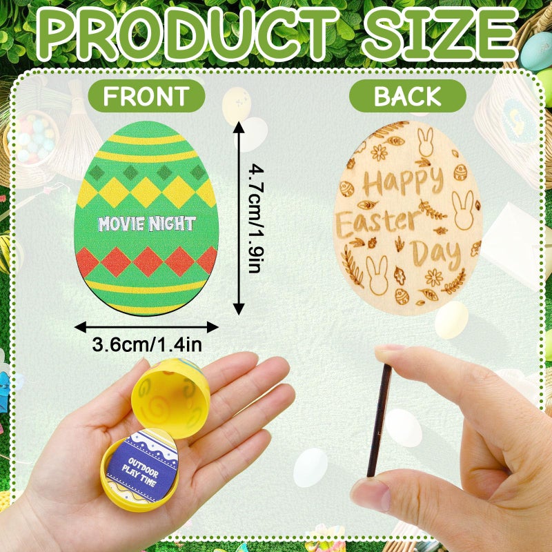 CypherX Easter Egg Fillers â€“ 30 Wooden Easter Reward Tokens, Redeemable Easter Egg Prizes, Candy-Free Family Rewards, Colorful Easter Egg Hunt Activities, Reusable Easter Basket Stuffers - Image 3