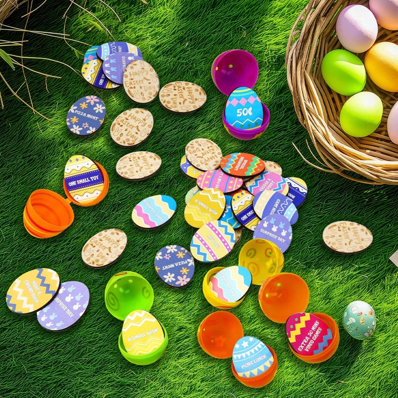 CypherX Easter Egg Fillers â€“ 30 Wooden Easter Reward Tokens, Redeemable Easter Egg Prizes, Candy-Free Family Rewards, Colorful Easter Egg Hunt Activities, Reusable Easter Basket Stuffers - Image 5