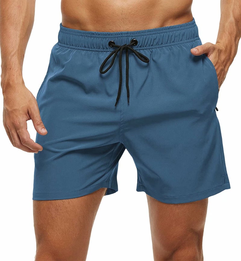 Tyhengta Men's Stretch Swim Trunks Quick Dry Beach Shorts with Zipper Pockets and Mesh Lining Copen Blue 32 - Image 1