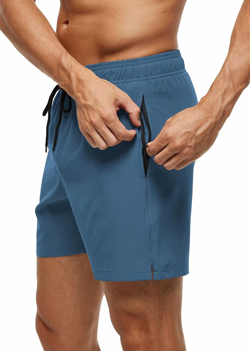 Tyhengta Men's Stretch Swim Trunks Quick Dry Beach Shorts with Zipper Pockets and Mesh Lining Copen Blue 32 - Image 5