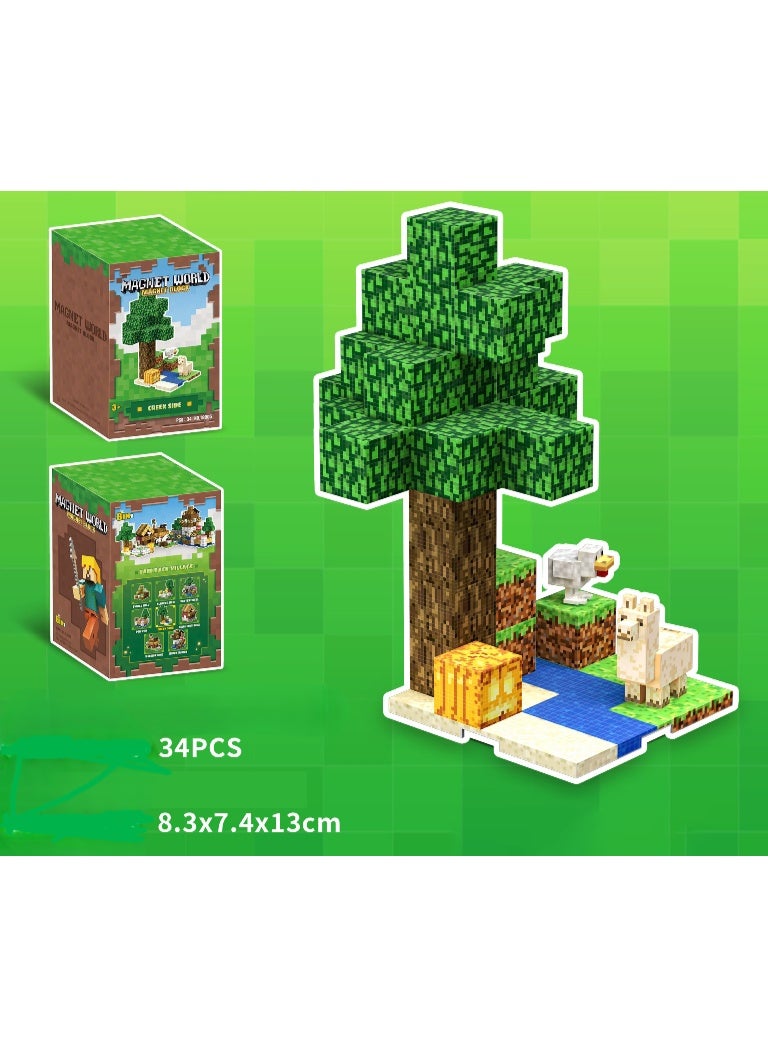 Original Magnetic Minecraft-Inspired Toy 34 Pieces