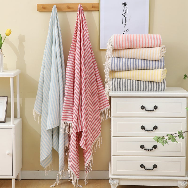 Cross-Border Wholesale European and American Thin Tassel Bath Towels, Thickened and Absorbent, Outdoor Sun Protection Bathing Turkish Beach  Towels - Image 5