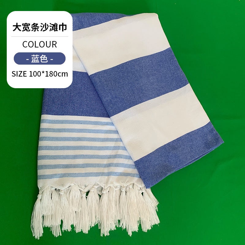 Cross-Border Wholesale European and American Thin Tassel Bath Towels, Thickened and Absorbent, Outdoor Sun Protection Bathing Turkish Beach  Towels - Image 1