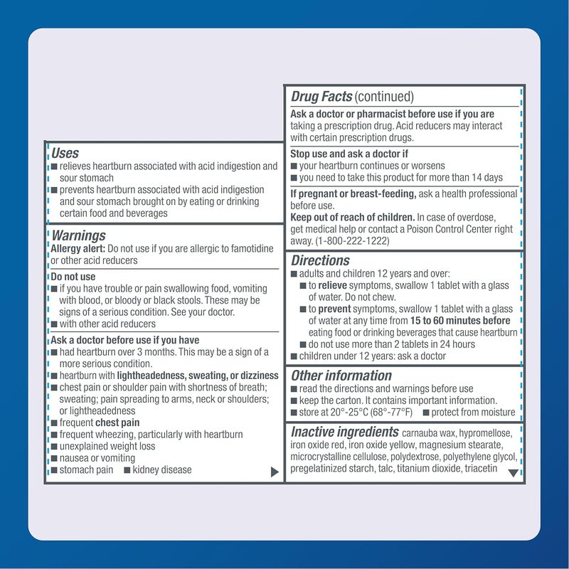 MAJOR Original Strength Heartburn Relief  Famotidine Tablets 10 mg  Acid Reducer  30 Tablets - Image 5