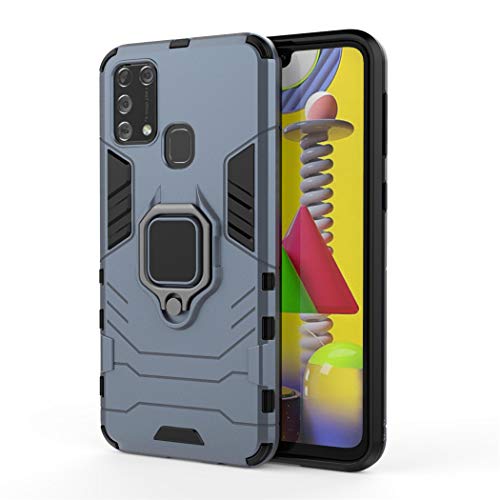 MaiJin Compatible with Galaxy M31 Case, Metal Ring Grip Kickstand Bumper (Works with Magnetic Car Mount) Dual Layer Rugged Cover for Samsung Galaxy M31 (Red) - Image 4