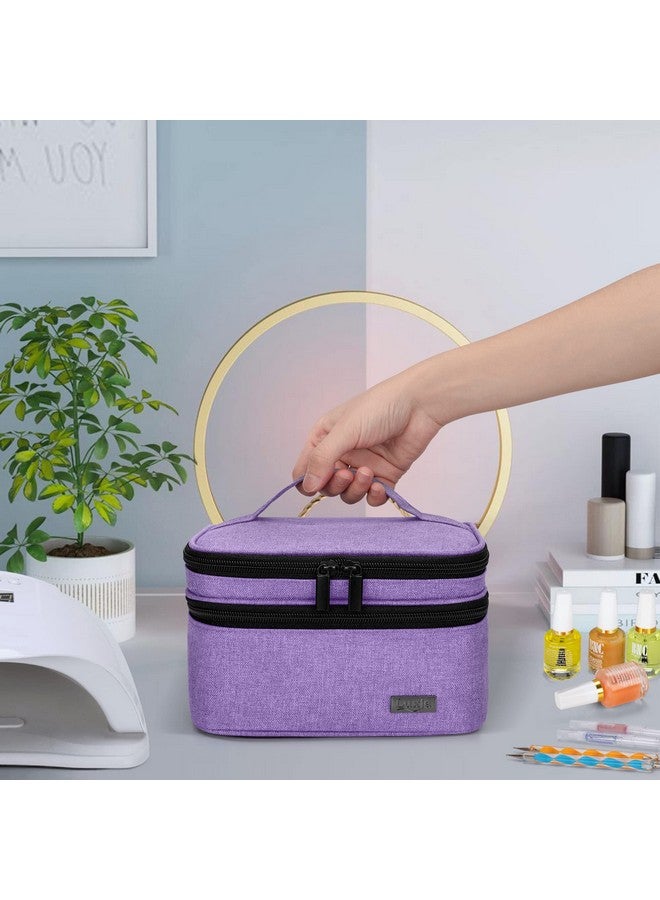 LUXJA Nail Polish Carrying Case Holds 20 Bottles (15Ml 0.5 Fl.Oz) Portable Organizer Bag For Nail Polish And Manicure Set Lavender  - Image 4