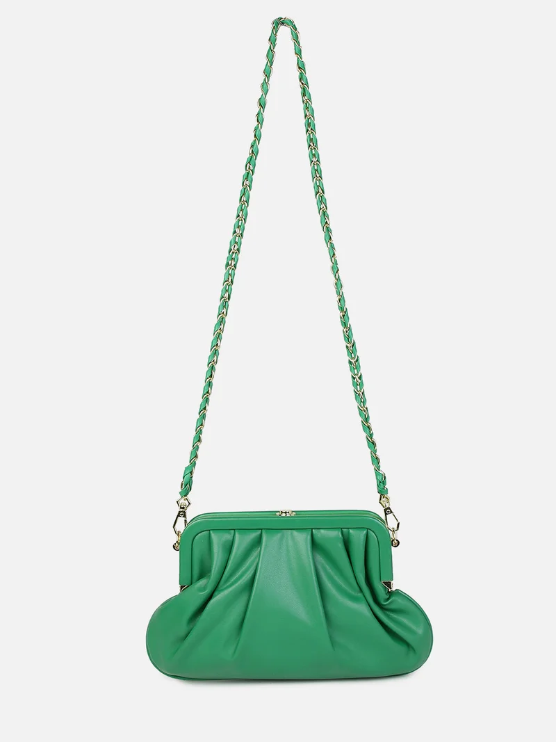Haute Sauce Gleaming Green Cross Body Bag+Handbag