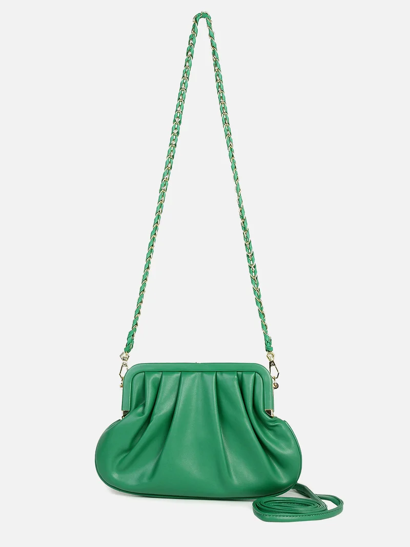 Haute Sauce Gleaming Green Cross Body Bag+Handbag