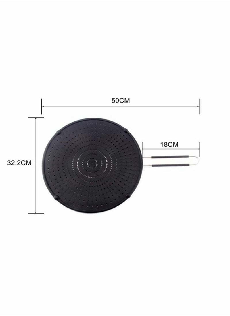 Excefore Silicone Stainless steel grease filter, Splatter Screen for Frying Pan, Multi-Use Splatter Shield, Cooling Mat, Drain Board and Strainer, Pan Cover, Black  - Image 2