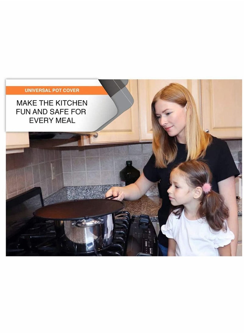 Excefore Silicone Stainless steel grease filter, Splatter Screen for Frying Pan, Multi-Use Splatter Shield, Cooling Mat, Drain Board and Strainer, Pan Cover, Black  - Image 5