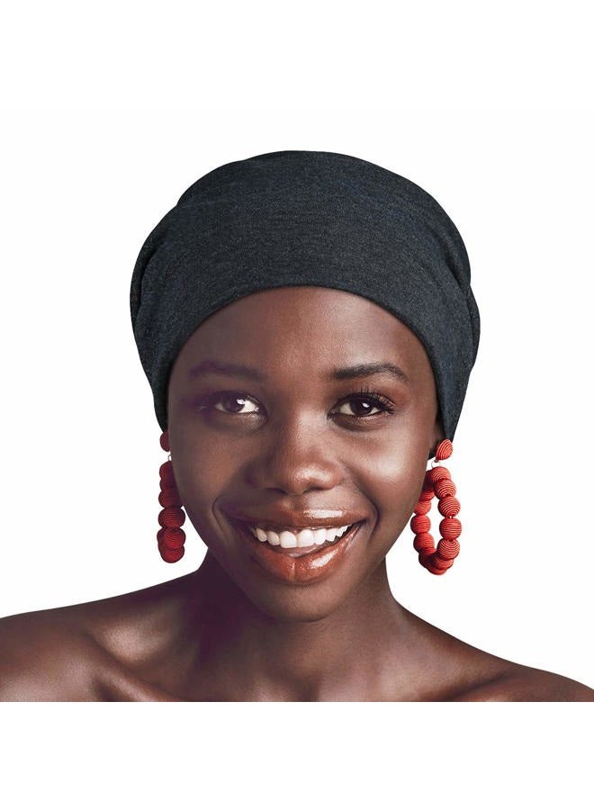 Heerf Satin Bonnet Silk Lined Sleep Cap Hair Cover Frizzy Hair Beanie Adjustable Slouchy Night Cap Dark Gray - Image 2