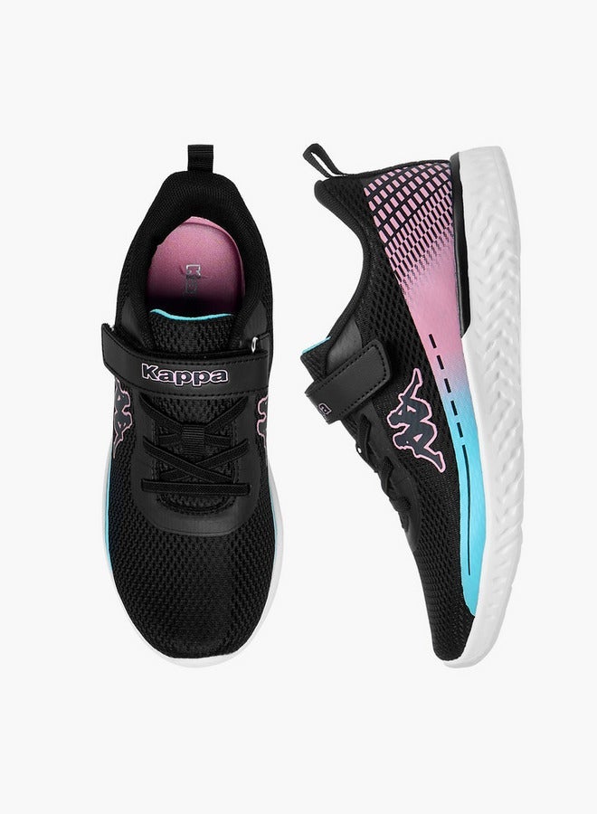 Kappa Girls' Mesh Panelled Sports Shoes with Hook and Loop Closure - Image 3