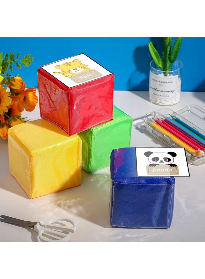 Yilloog 4 Pcs Large Diy Education Playing Game Dice Kids Infant Early Education Foam Blocks Learning Teaching Cube With Pockets Soft Stacking Blocks Toys Photo Child (Classic Color4.72 Inch) - Image 4