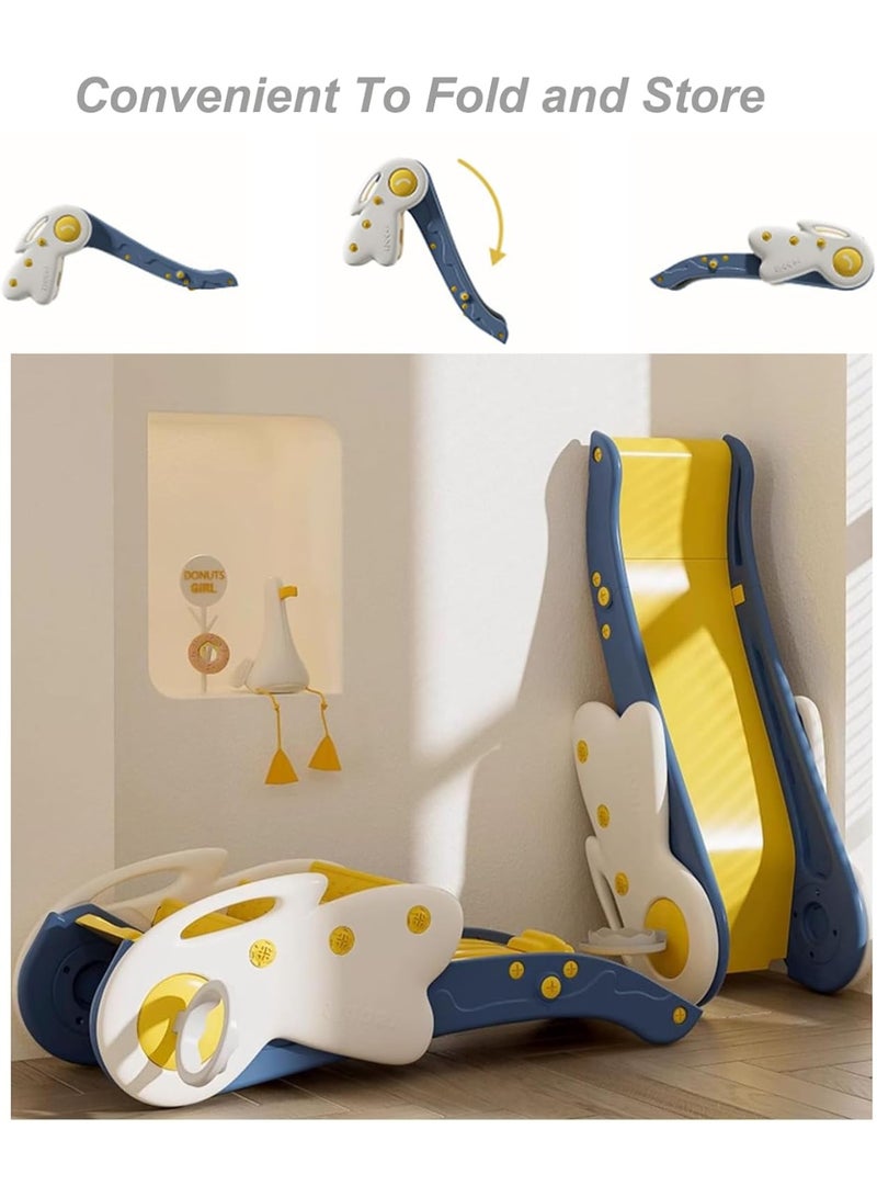 HI-FINE Slide for Kids,Toddler Slide Climber with Basketball Hoop,Baby Playset w/Long Slope,for 0-4 years Boys and Girls,Sturdy Playground for Indoor Outdoor - Image 2