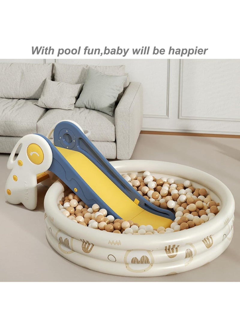 HI-FINE Slide for Kids,Toddler Slide Climber with Basketball Hoop,Baby Playset w/Long Slope,for 0-4 years Boys and Girls,Sturdy Playground for Indoor Outdoor - Image 3