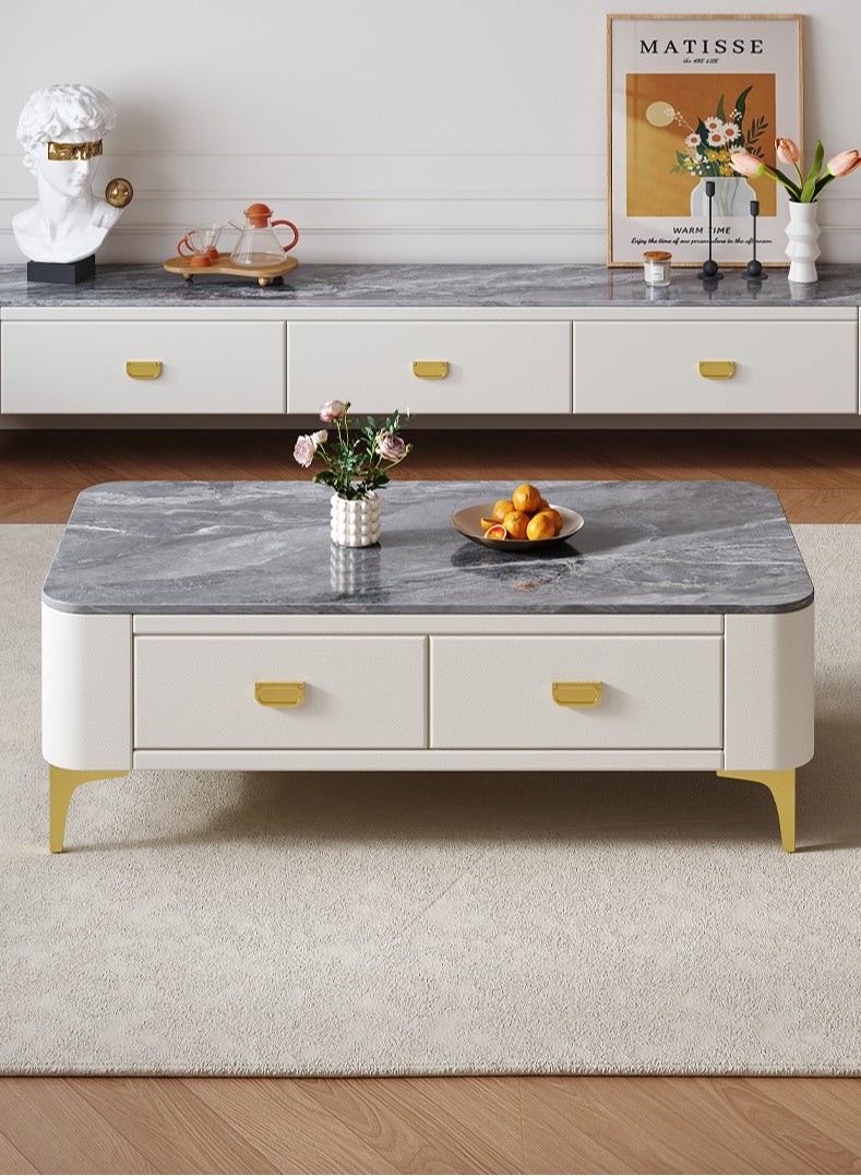 Mid-Century Modern TV Stand Set,Simple Small Family Living Room Modern Square Storage Tea Table,Sturdy Metal Legs,Minimalist Center Tabl, for Living Room,Bedrooms, Study rooms - Image 2