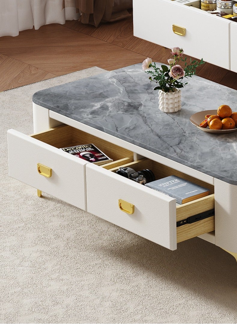 Mid-Century Modern TV Stand Set,Simple Small Family Living Room Modern Square Storage Tea Table,Sturdy Metal Legs,Minimalist Center Tabl, for Living Room,Bedrooms, Study rooms - Image 3