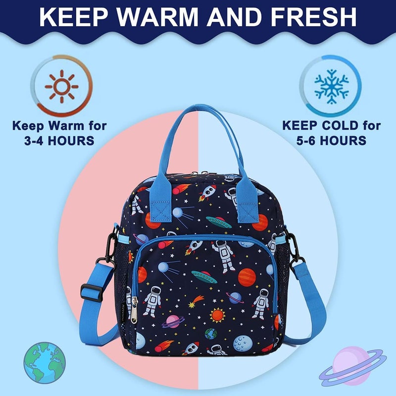 RAVUO Lunch Bag for Kids, Insulated Lunch Box Large Thermal School Lunch Cooler for Girls and Boys with Detachable Shoulder Strap - Image 4