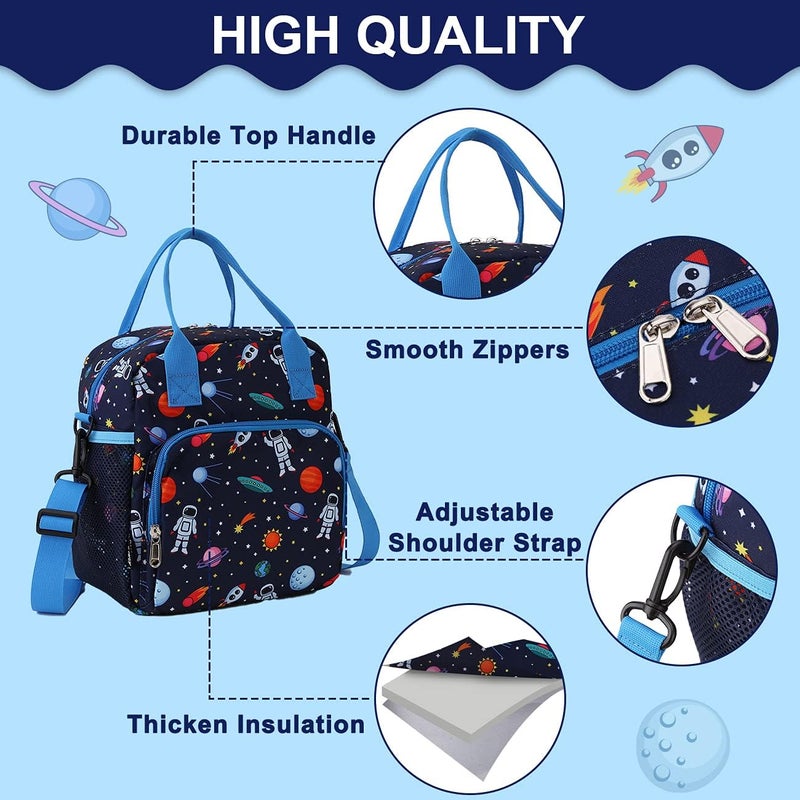 RAVUO Lunch Bag for Kids, Insulated Lunch Box Large Thermal School Lunch Cooler for Girls and Boys with Detachable Shoulder Strap - Image 3