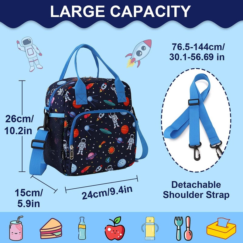 RAVUO Lunch Bag for Kids, Insulated Lunch Box Large Thermal School Lunch Cooler for Girls and Boys with Detachable Shoulder Strap - Image 2