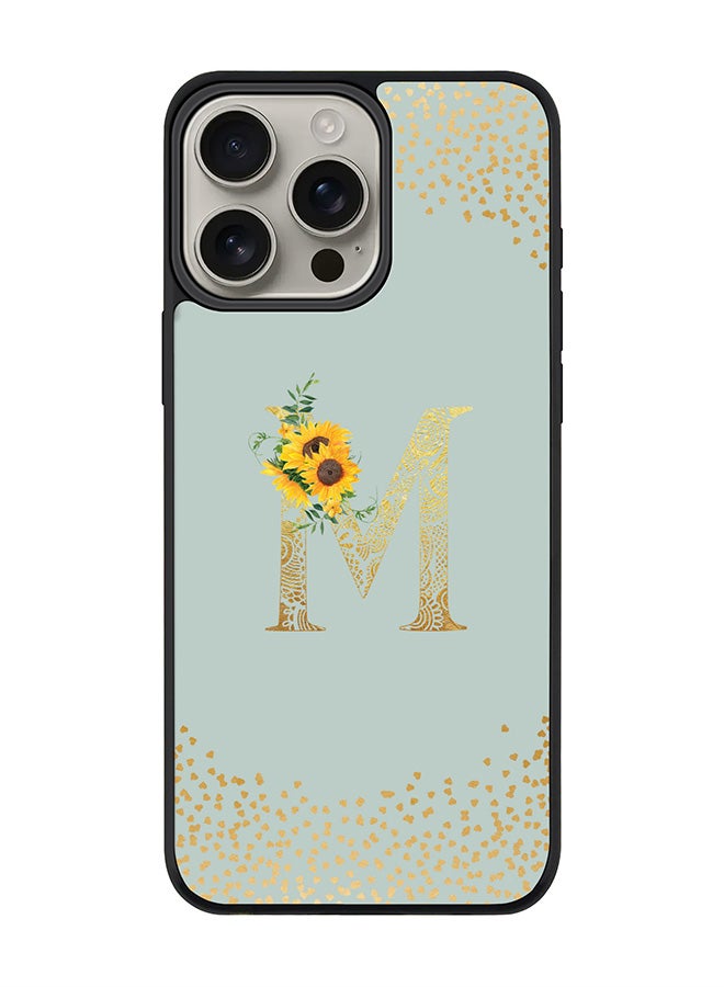 Stylizedd For iPhone 16 Pro Max Case [Compatible with MagSafe] Slim Magnetic cover Phone Case iPhone 16 Pro Max -Custom Floral Monogram - M (Light Grey ) - Image 1