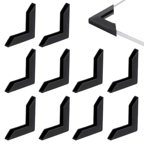BENECREAT 100Pcs Corner Protectors LShaped Corner Bumpers Black Plastic Corner Guards Covers Proofing Edge Protector for Picture Frame Mirror Ceramic Glass Transportation Protection - Image 1