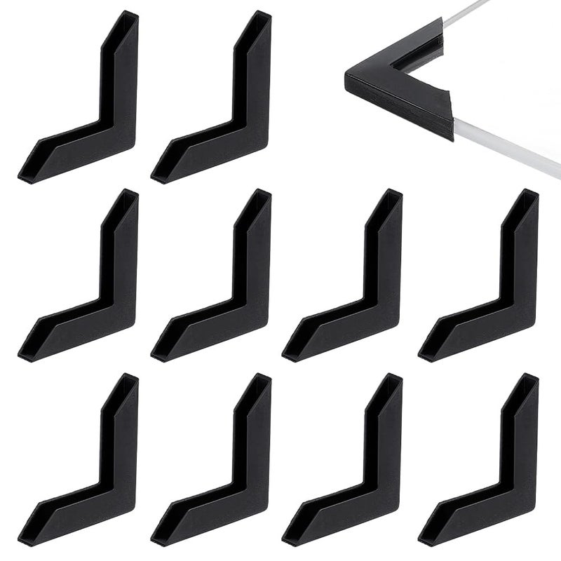 BENECREAT 100Pcs Corner Protectors LShaped Corner Bumpers Black Plastic Corner Guards Covers Proofing Edge Protector for Picture Frame Mirror Ceramic Glass Transportation Protection - Image 2
