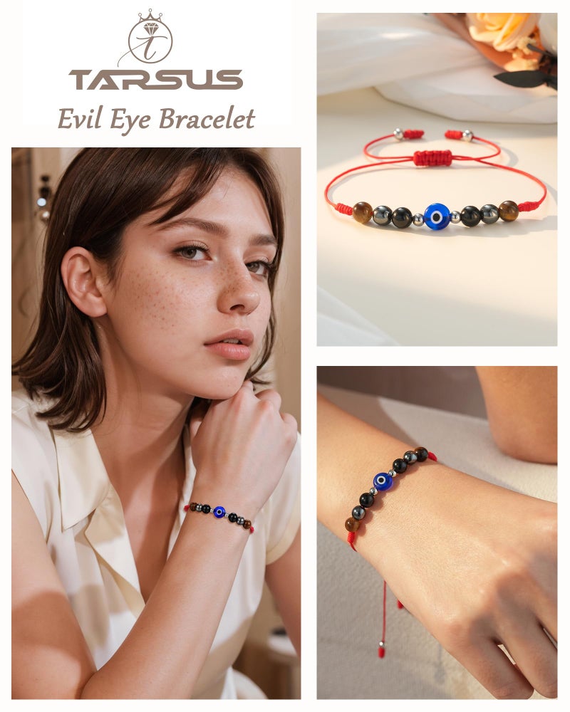 Tarsus Evil Eye Bracelets for Women Men Red String Bracelet for Women Evil Eye Jewelry Protection Charm Good Luck Gifts for Friends Coworker Sister - Image 2