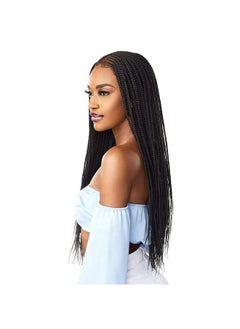 Sensationnel Cloud9 4X5 Braided Wig Hand Tied Swiss Lace Braided Wig With Large Lace Parting Area Cloud 9 Center Part Feedin 28 Inch(1B)  - Image 5