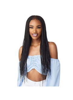Sensationnel Cloud9 4X5 Braided Wig Hand Tied Swiss Lace Braided Wig With Large Lace Parting Area Cloud 9 Center Part Feedin 28 Inch(1B)  - Image 1