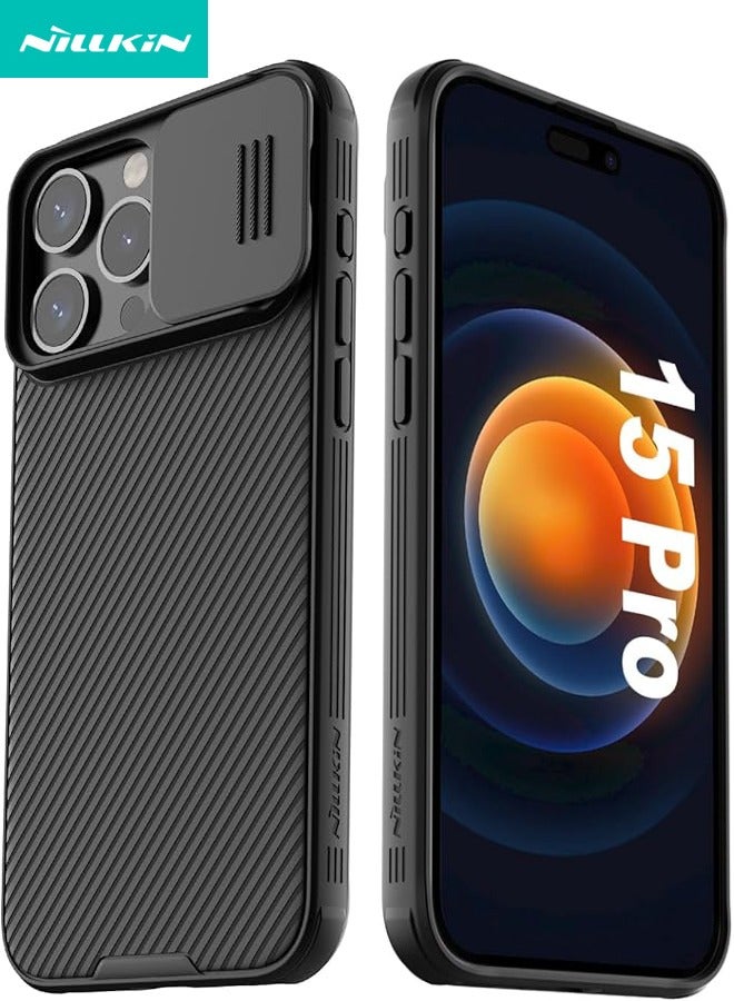 Nillkin iPhone 15 Pro Case with Camera Cover, 360° Full Body Coverage Shockproof Phone Cover, Anti-Fall Anti-Scratch Anti-fingerprint Back Cover for iPhone 15 Pro 6.1 inch, Black  - Image 1