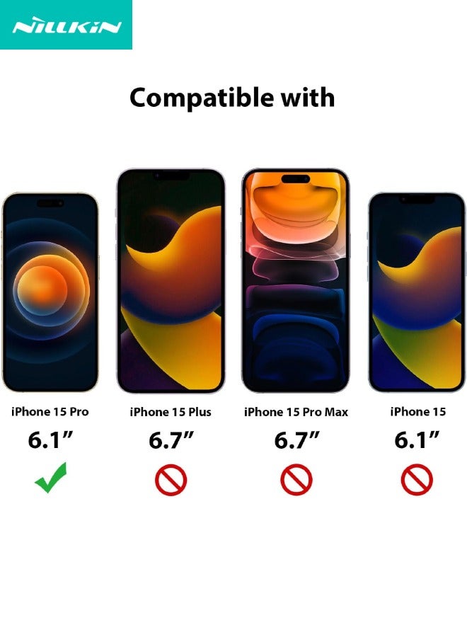 Nillkin iPhone 15 Pro Case with Camera Cover, 360° Full Body Coverage Shockproof Phone Cover, Anti-Fall Anti-Scratch Anti-fingerprint Back Cover for iPhone 15 Pro 6.1 inch, Black  - Image 2