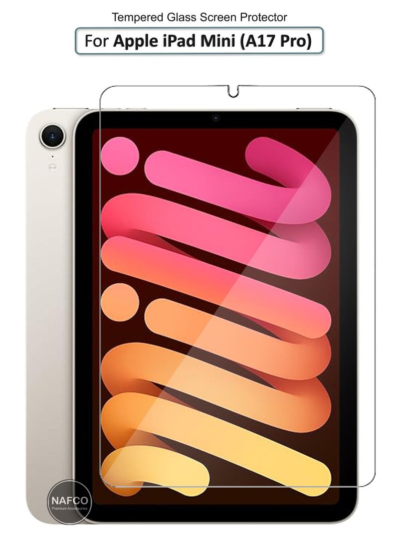 NAFCO For iPad Mini (A17 Pro) - Tempered Glass Screen Protector – High Transparency, Delicate Touch, Anti-Explosion, Smooth Arc Edges, Easy Installation, Screen Protector for iPad Mini (A17 Pro) - Image 1