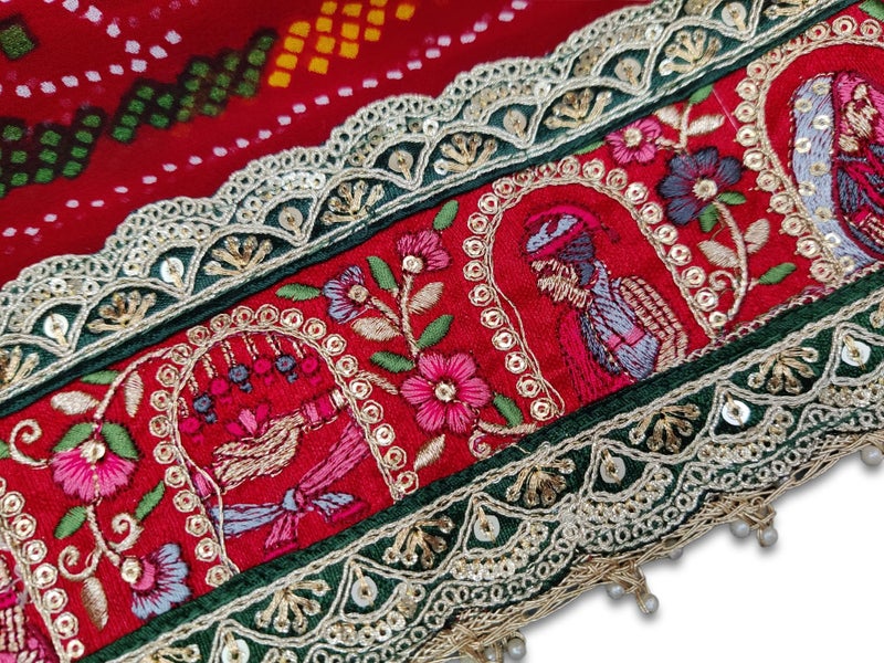 RANISATIYA Rajasthani Pure Georget Marwadi Chunri (13,B0077 (Red)) - Image 4