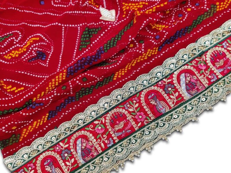 RANISATIYA Rajasthani Pure Georget Marwadi Chunri (13,B0077 (Red)) - Image 3