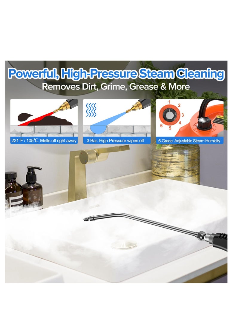 SYOSI - 2500W Steam Cleaner High Temperature Pressurized High Pressure Steamer for Cleaning Portable Handheld Steam Cleaners for Home Use Car Detailing Upholstery Kitchen Bathroom Grout and Tile - Image 1