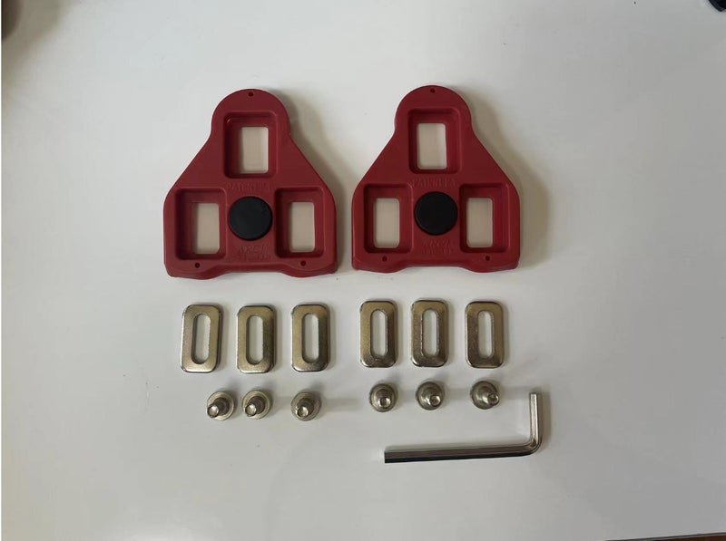 Generic Universal SPD Cycling Cleat Set for Road and MTB Red road lock (round)