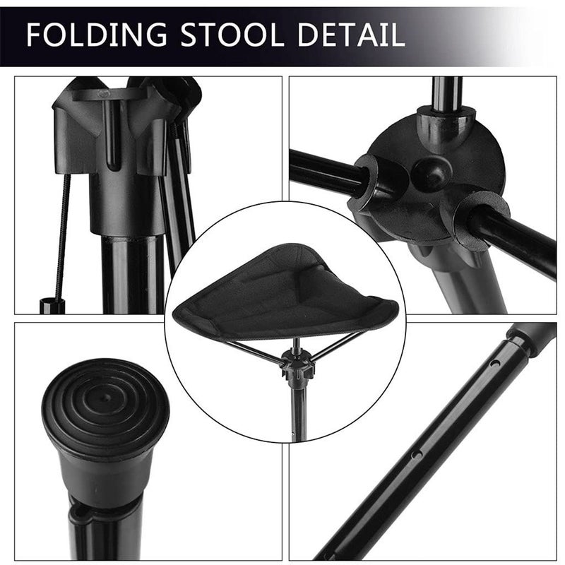 Adjustable Telescopic Folding Stool Portable Single Leg Chair For Outdoor Camping - Image 4