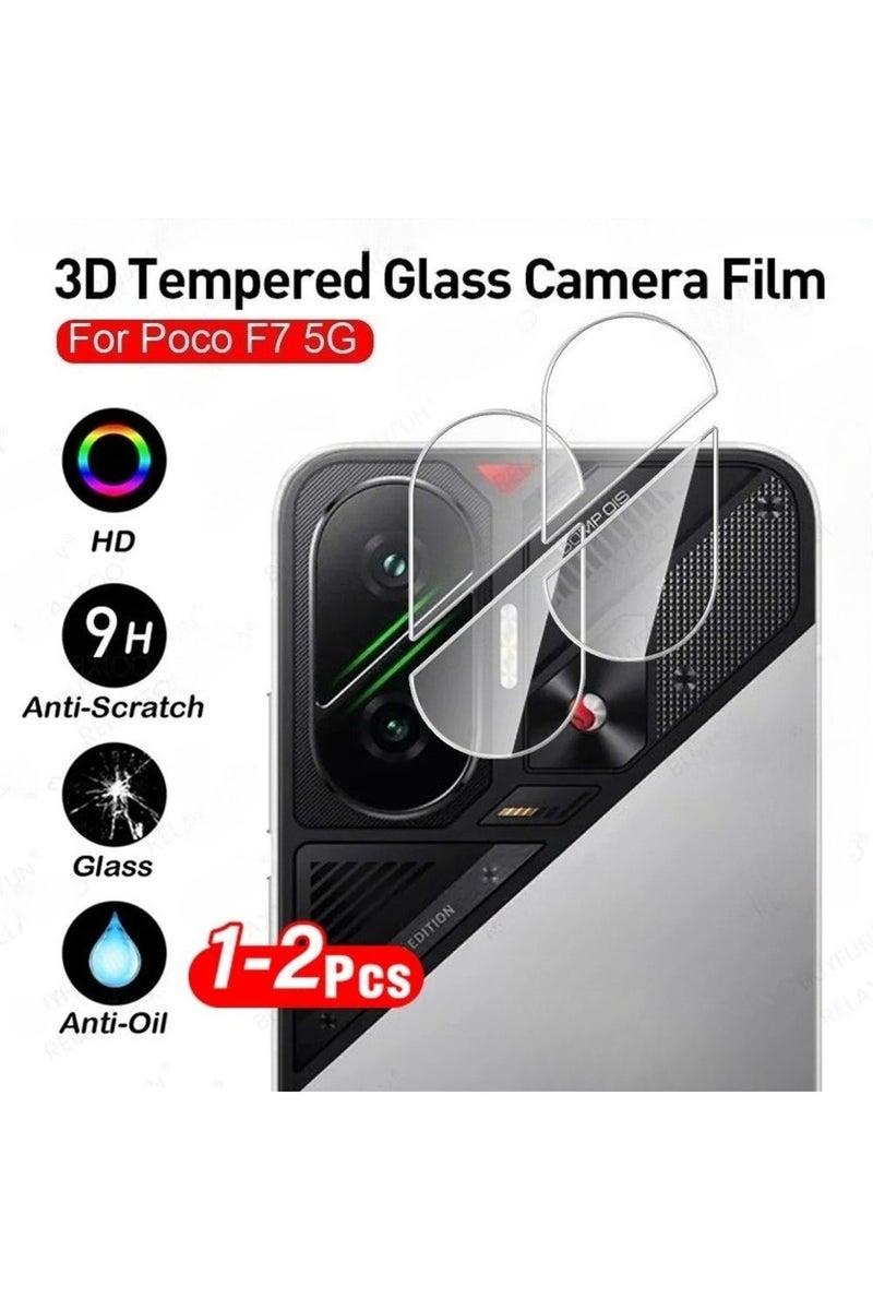 erorex 2 Pieces For Poco F7 5G Tempered glass 1-2Pcs 3D Camera Glass Protector for POCO F7 Back Lens Cover - Image 1