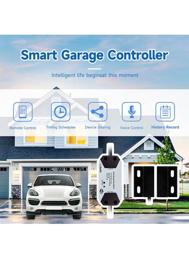 URBBKING Wifi Smart Garage Door Controller with Voice Control&timing Schedule&device Sharing&abnormal Monitoring-UK Smart Remote Garage Door Opener Switch Works with Alexa/Google Home/Smart Life/Tuya App  - Image 2