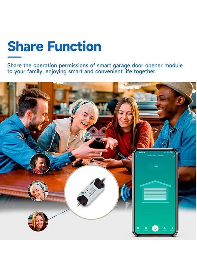 URBBKING Wifi Smart Garage Door Controller with Voice Control&timing Schedule&device Sharing&abnormal Monitoring-UK Smart Remote Garage Door Opener Switch Works with Alexa/Google Home/Smart Life/Tuya App  - Image 4