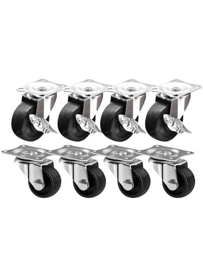 4pcs With Brake Heavy Duty Swivel Castor Silent Trolley Wheels Furniture Rotatable Caster 1 Inch - Image 3